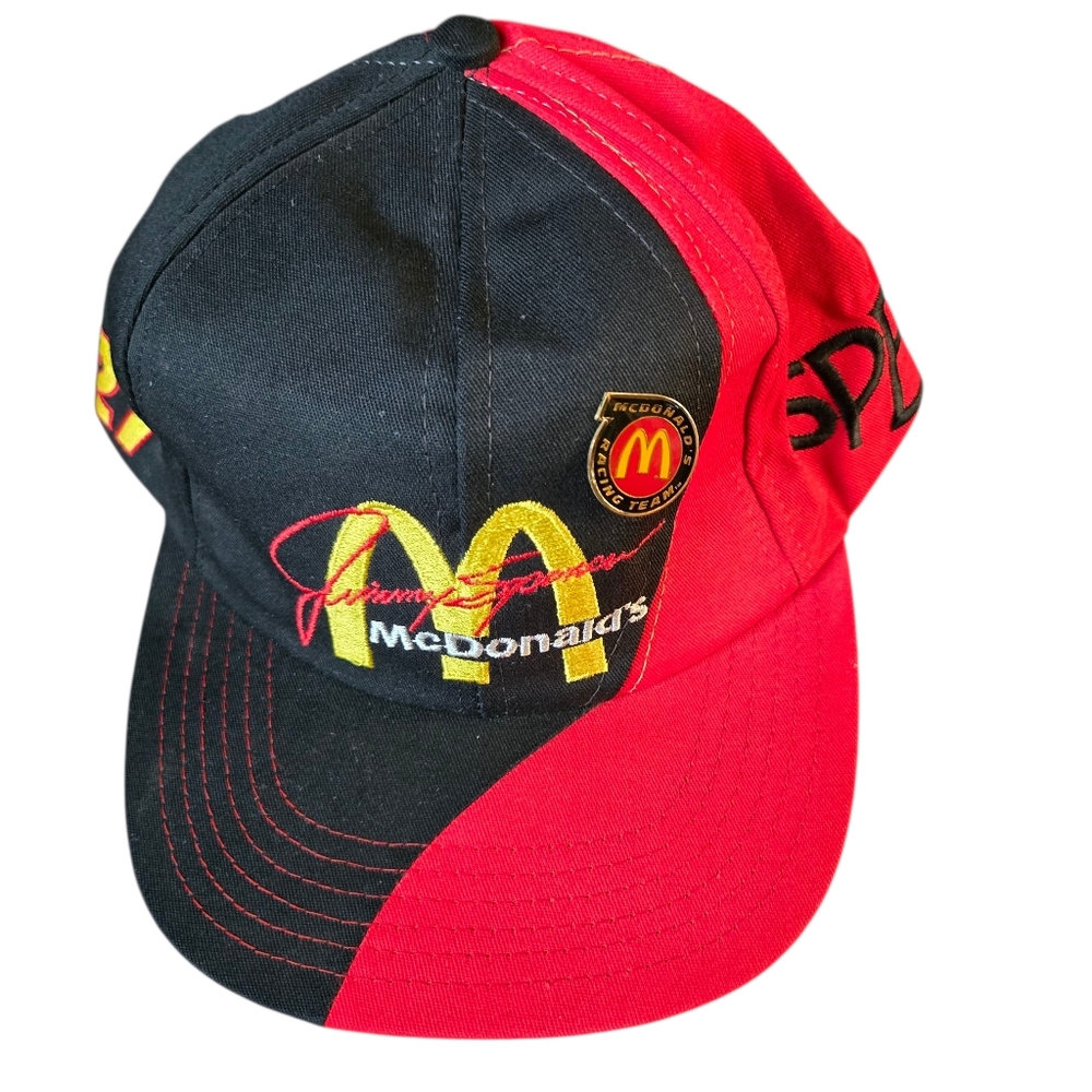 Vintage 90s McDonald's Nascar Racing Team Jimmy Spencer #27 Hat Cap SnapBack Pin